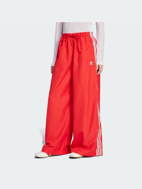 adidas Pants - adidas Red Track Pants with White Three-Stripes